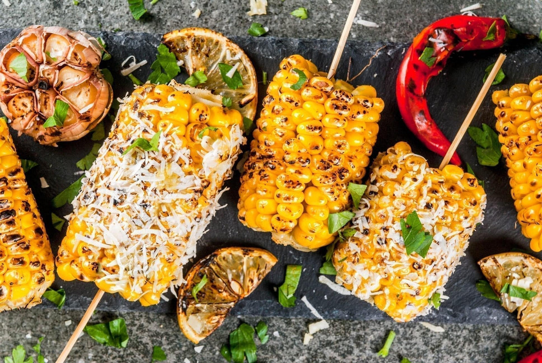 Grilled Street Corn with Parmesan & Chili