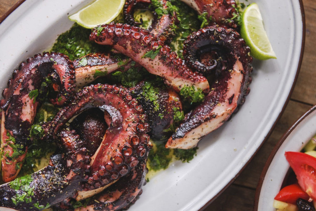 Grilled Octopus With Parsley & Lime Drizzle