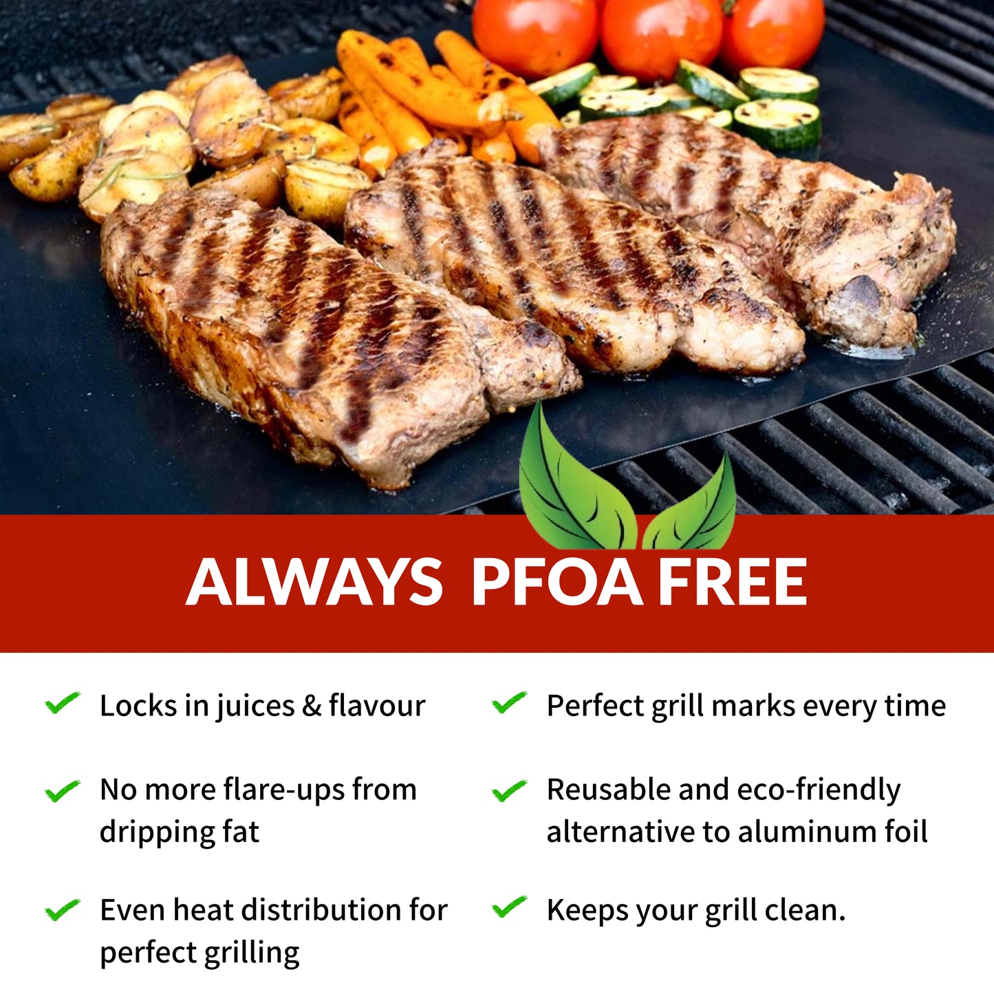 Reusable BBQ Grilling Sheet - 2 Pack